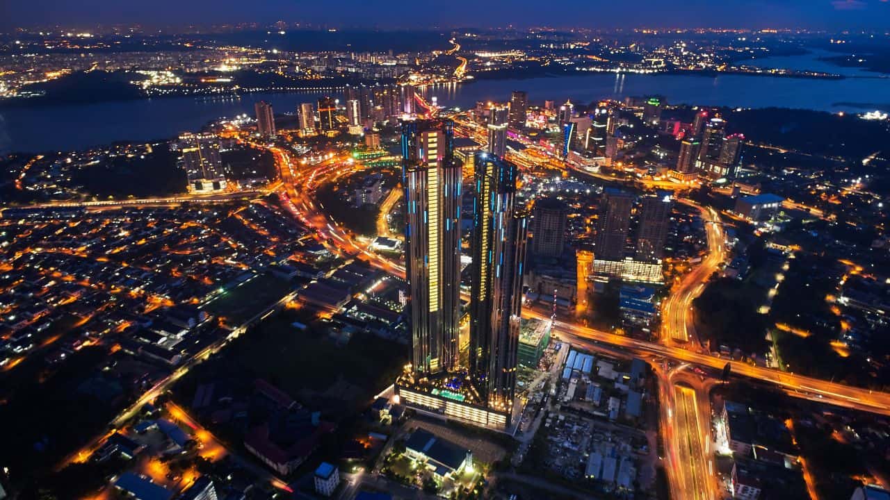 An image of One Bukit Senyum Aerial view night-time