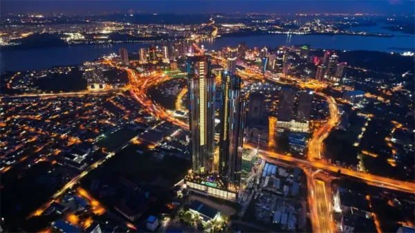 An image of One Bukit Senyum Aerial view night-time