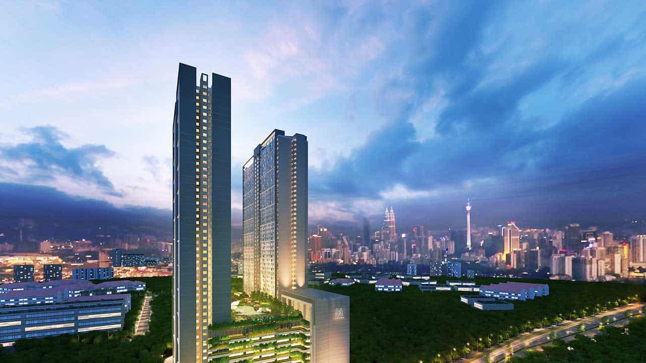 Aerial shot of M centura developed by Mah Sing