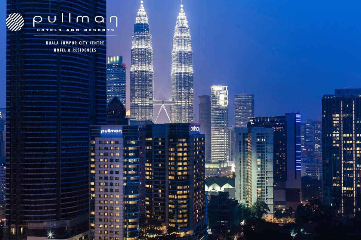 night shot of pullman hotel in kuala lumpur