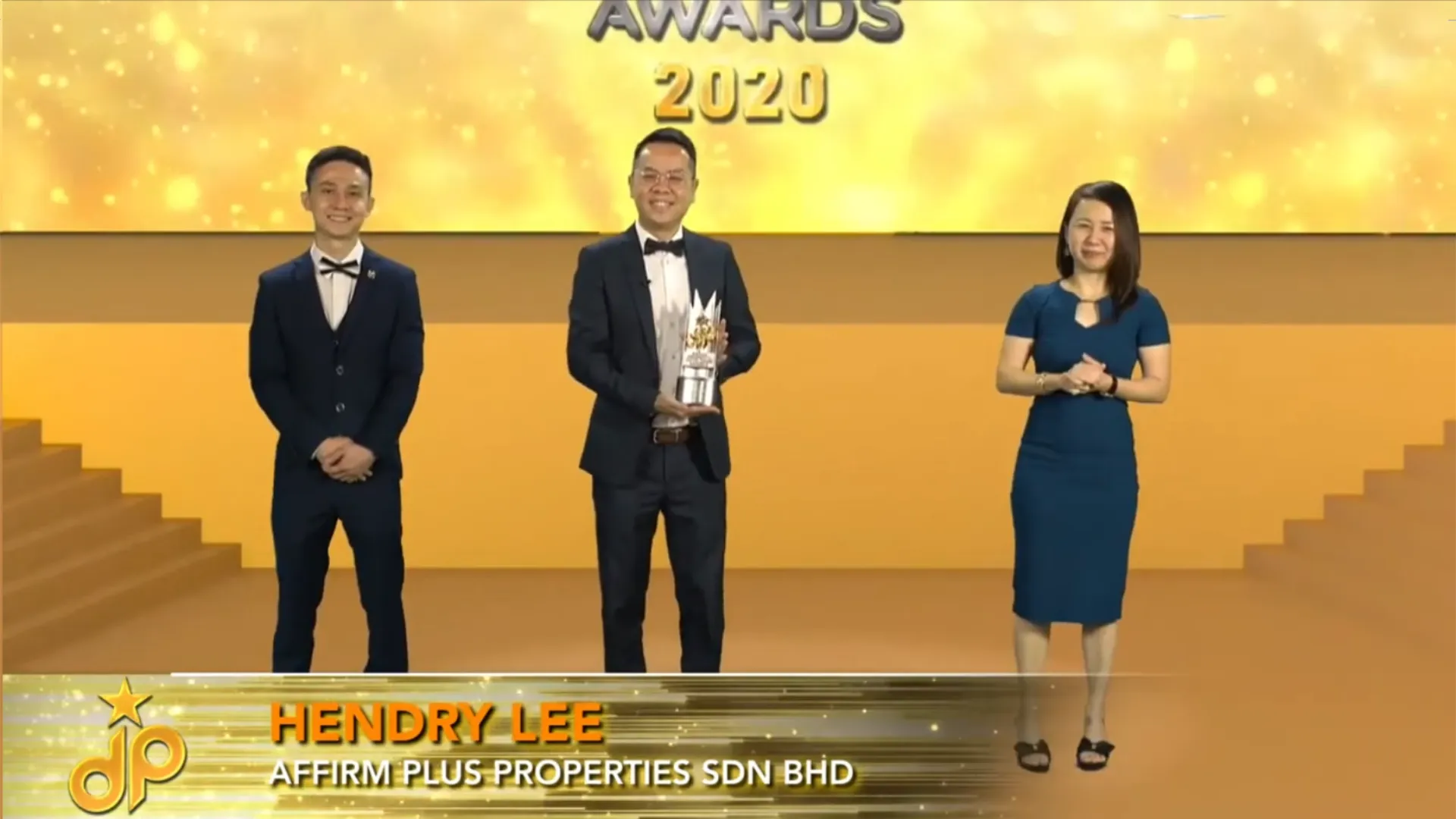 Affirm Plus Properties Sdn Bhd - Real Estate Agency of The Year 2020 - Hendry Lee (Chief Executive Officer) receives award - Winner's Image