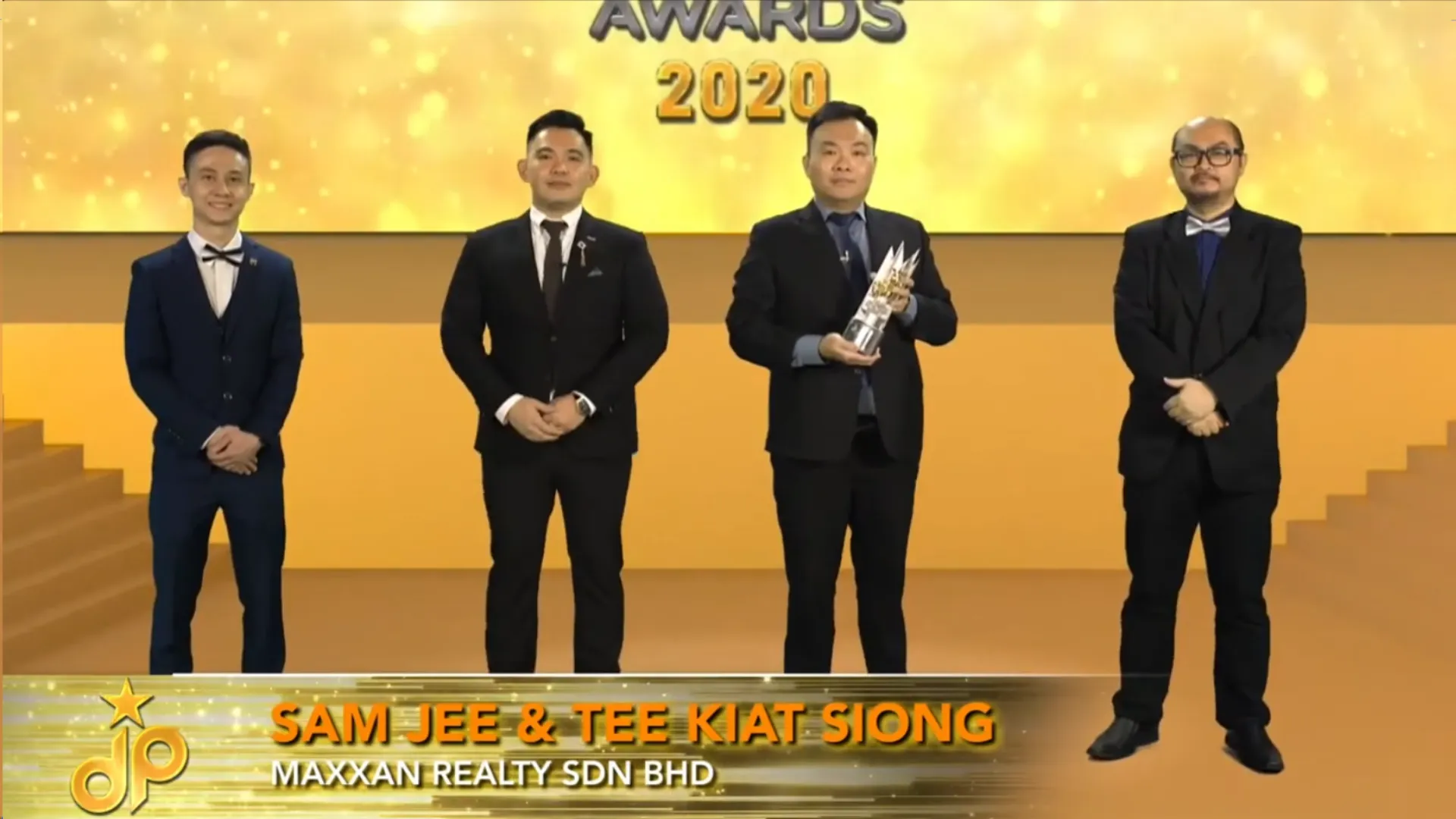 Maxxan Realty Sdn Bhd - Best Real Estate Marketing Agency 2020 - Sam Jee (Founder) & Tee Kiat Siong (Founder) receives award - Winner's Image