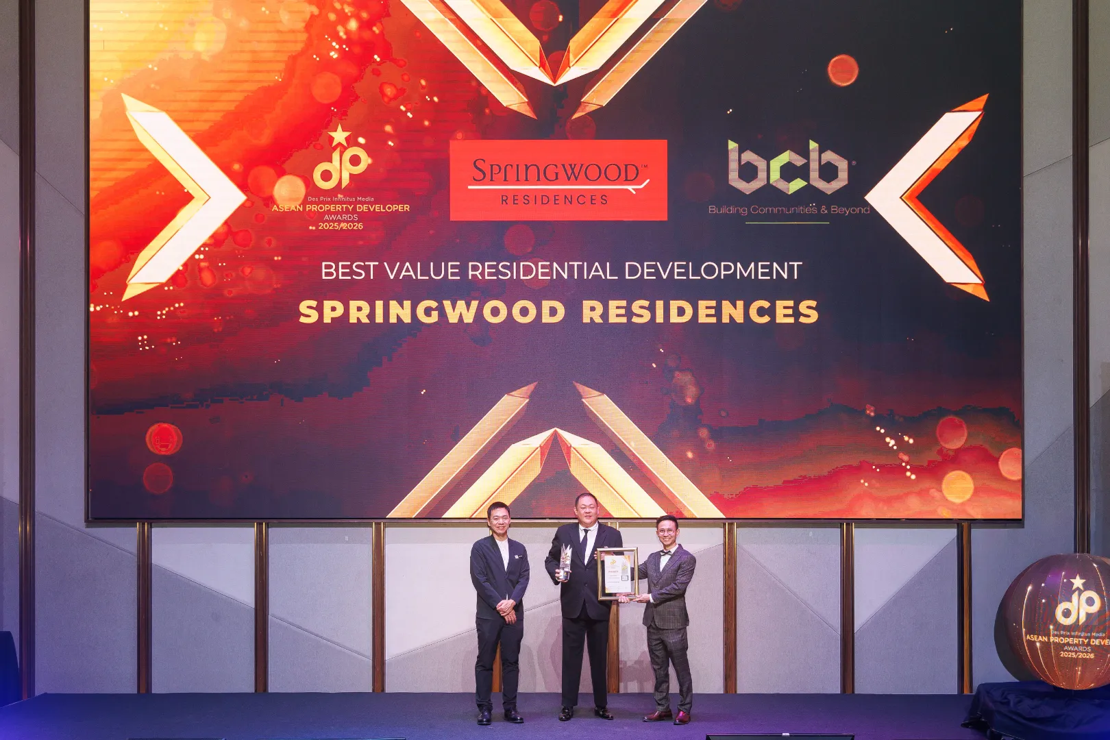 Springwood Residences by BCB Development Sdn. Bhd. - Best Value Residential Development 2025/2026 - Mr. Tan Vin Sern (Executive Director) receives award - Winner's Image
